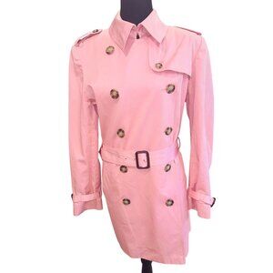Jones New York Signature Pink Double-Breasted Trench Coat L Barbie Legally Blond